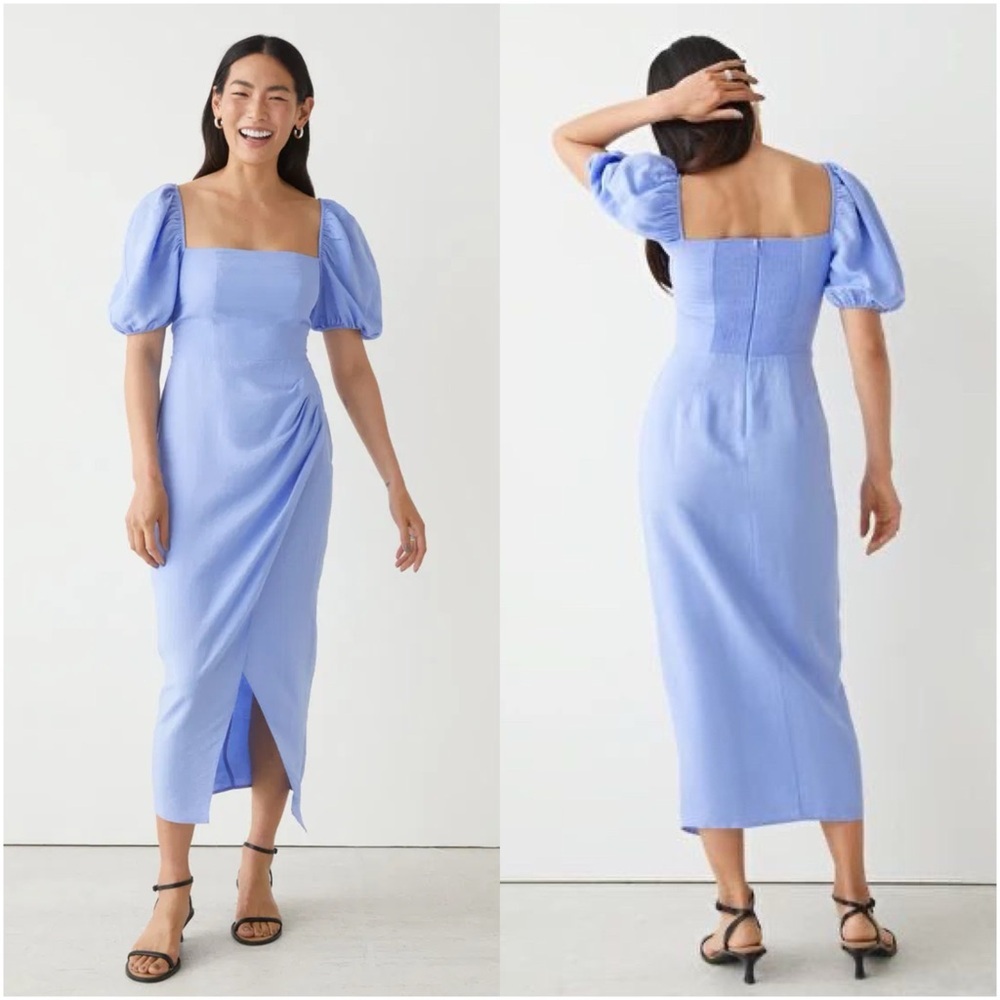 & Other Stories Blue Midi Dress